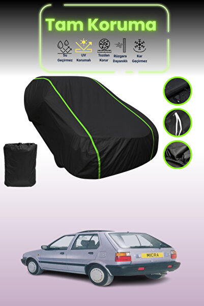 Dokaca Neo غطاء حماية للسيارة باللون الأسود النيون قماش مجدّل نيسان ميكرا 5 أ...