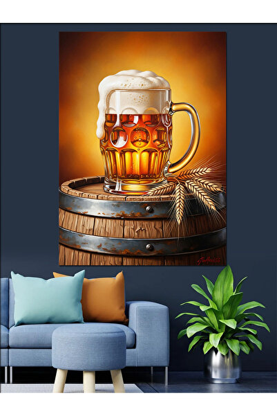 KanvasSepeti Köpüklü Bira Pictură în ulei de înaltă calitate texturat Canvas ...