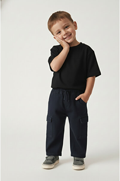 rois بنطلون أطفال قطني كحلي اللون