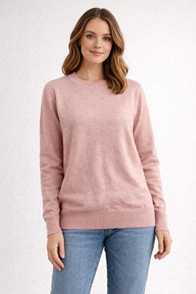 ModaPlaza Women's Pompom Patterned Knitwear Sweater 5826