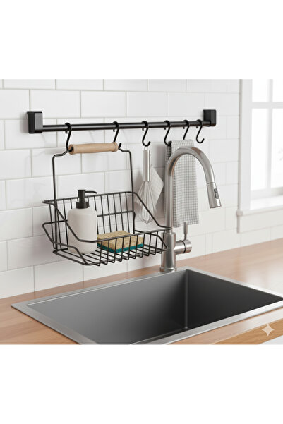 ViATOM Mutfak Askı Sepetli Stand, Askılı Sepet Kancalı Askı