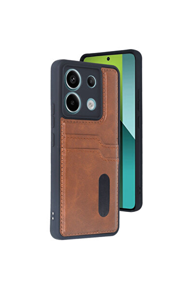 AKSEFİZZ Xiaomi Redmi Note 13 Pro 5G Uyumlu Kılıf Deri Tasarımlı Çift Kartlık...