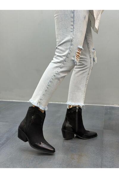 DİVA Siyah Süet Kadın Günlük Bot