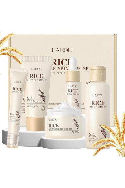 LAIKOU Rice Face Care, Pack of 5 Skin Care Women's Face Set