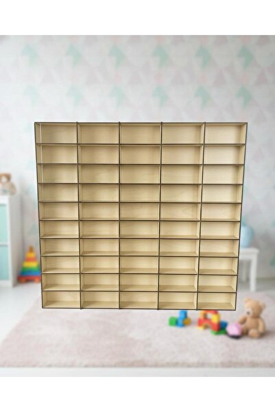 diğer 111 3 mm Renkli MDF - 50x50 cm Krem Rengi Ahşap Araba Rafı – 5x10 cm Oy...