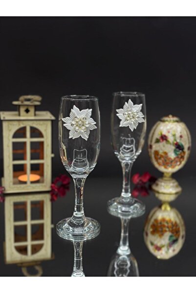 KirLiNova كأس كوكتيل زهرة اللؤلؤ – طقم من قطعتين - (كوب للماء/الكوكتيل) 190 مل