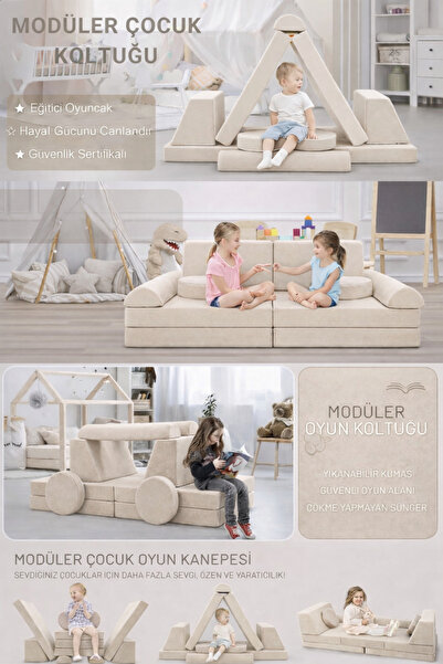 SABY 10 Parça Lego Modüler Bebek ve Çocuk 2'li Koltuğu