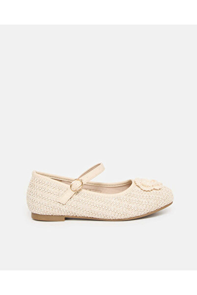 REDTAG Girls Beige Crochet Ballerina