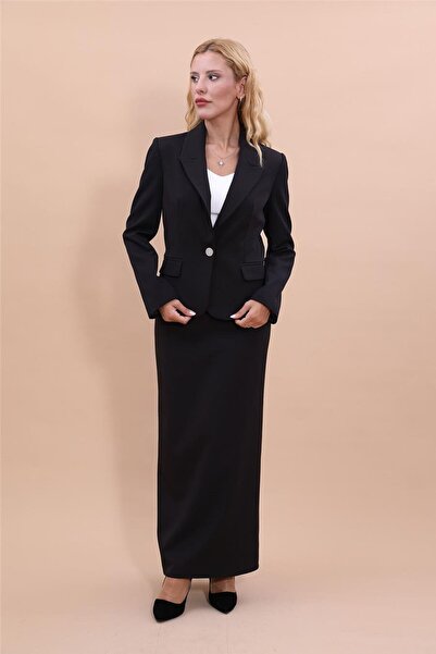 ÖNDER ÖZSOY Men's Lapel Single Button Classic Jacket & Long Pencil Skirt Hija...