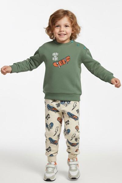 Breeze Baby Boy Tracksuit Set Skateboarding Time 9 Months-3 Years, Mint Green