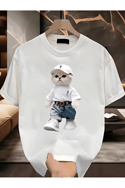 LELVANİ Χαριτωμένο μπλουζάκι με στάμπα γάτας