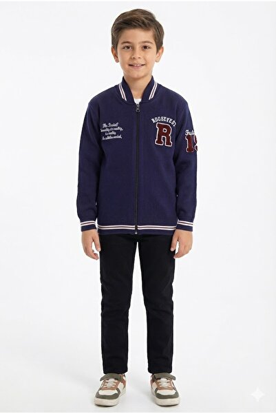 CRASSİ Cardigan pentru bărbați cu guler colegiu brodat