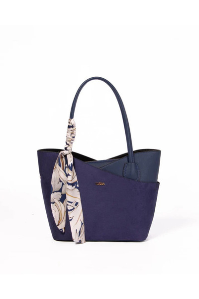 Tuğba Geantă de umăr cu detaliu eșarfă pentru femei, curea de umăr reglabilă T4912