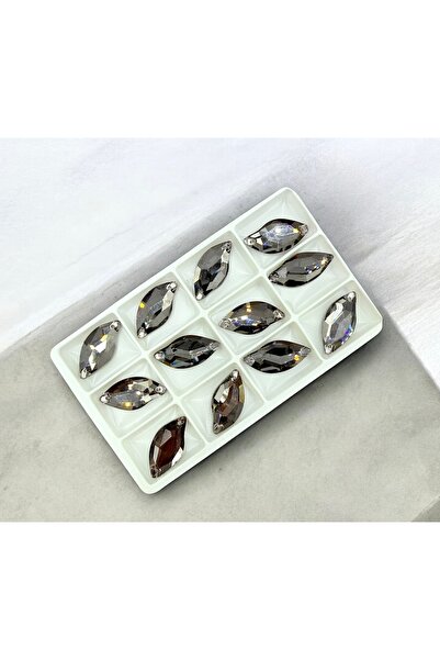 yiğit aksesuar 12 Pieces 15X30 Trapezoid Model a Quality Strut Glass Stone Black Diamond