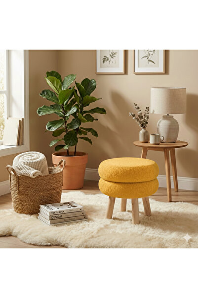 casa rosa Luxury faux fur vanity chair with wooden legs, versatile for living room and bedroom decor.