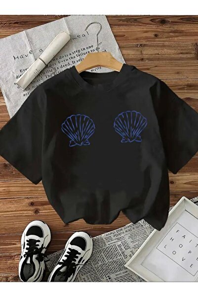 Oceanwear تيشيرت نسائي من Sea Shell مطبوع برقبة دائرية وأكمام قصيرة