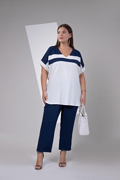 Roxxlen 11120868 Γυναικείο Μεγάλο Μέγεθος Ναυτικό Μπλε Μεγάλο Μέγεθος 1112086...