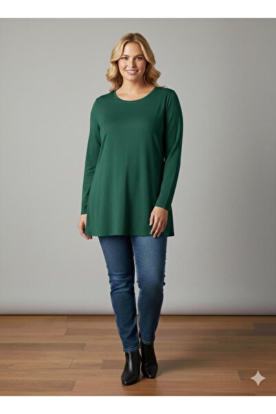 Vinola Plus Size Viscosa Fabric Bluz