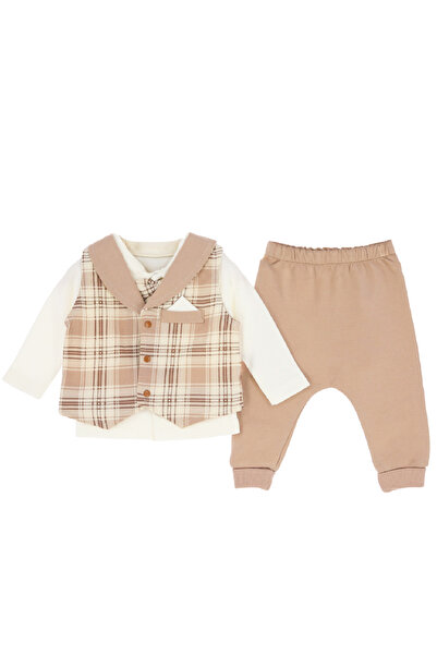 MODANINO Baby Boy 100% Cotton Fabric 3-Piece Set - 0-9 Months 12479