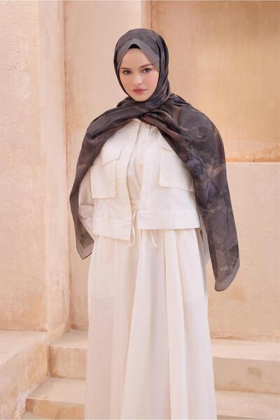 Belli FRESH ÇİÇEK DESEN VİZON VİNTAGE ŞAL 1