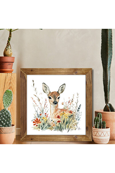 woodhomeworks One Piece Real Wood Framed Decor Pictură pătrată