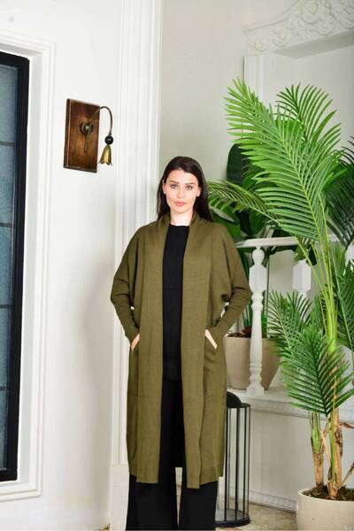 Cannes Haki Rengi Uzun Hırka