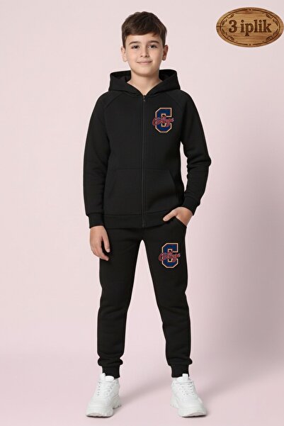 cm buseyiz Set de trening pentru băieți College cu imprimeu cu glugă 3 Thread...