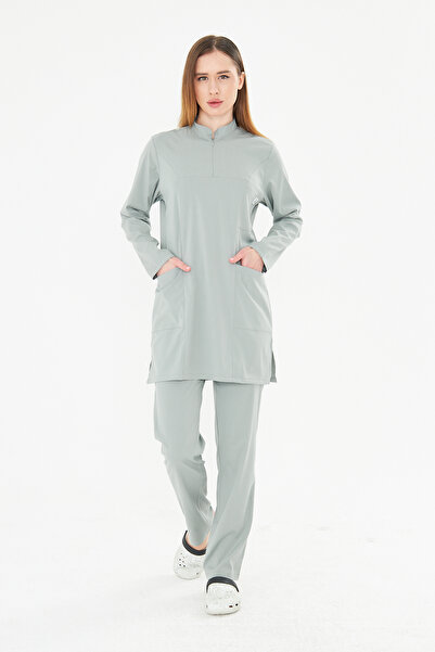 TIPMOD Gri Likralı Tunik Tesettür Takım ( Yönetmenliğe Uygun Hazırlanmıştır )