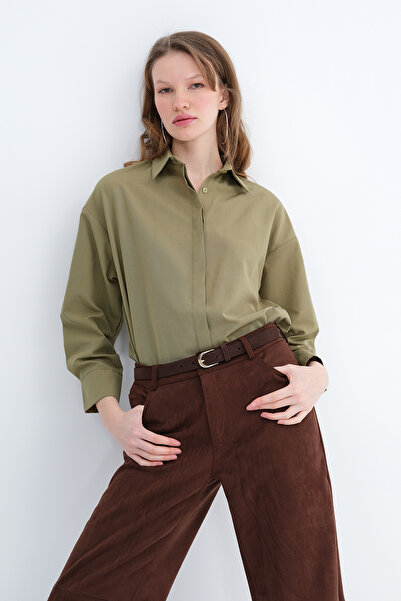 Addax قميص بأزرار وأكمام طويلة G2009