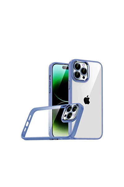 AKSEFİZZ حافظة آيفون 15 برو ماكس مع حماية لعدسة الكاميرا وحواف ملونة وشفافة و...