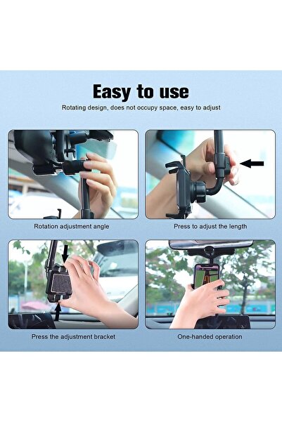 Showay Universal Car Phone Holder for Rearview Mirror, 360 Degree Rotatable a...