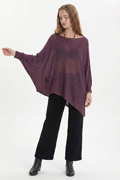 Clandestino Bluză casual asimetrică lungă în stil boem Mürdüm