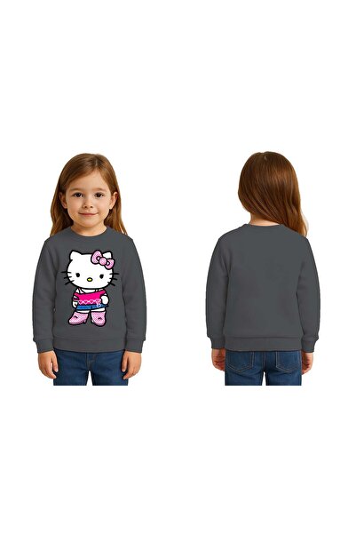 SEDİRLİ سويت شيرت للأطفال من الجنسين هيلو كيتي مطبوع مكون من 3 خيوط