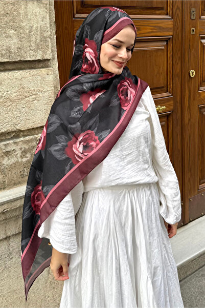 CUOCA LOUNGE Rosé Çiçek Desenli Soft Pamuk Şal