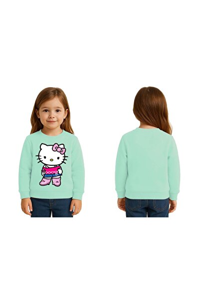 SEDİRLİ سويت شيرت للأطفال من الجنسين هيلو كيتي مطبوع مكون من 3 خيوط