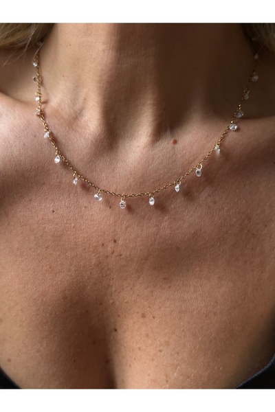 Rossetto Atelier Paslanmaz Çelik Minik Taşlı Kolye