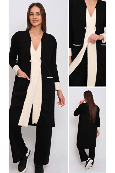 Cannes Siyah Rengi Pantolon ve Hırkalı 2'li Takım