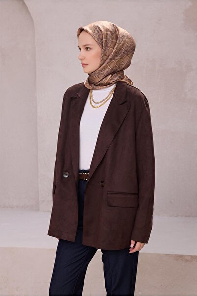 Belli GEOMETİK DESEN İPEK EŞARP 4214D (TWILL) SÜTLÜ KAHVE - 05