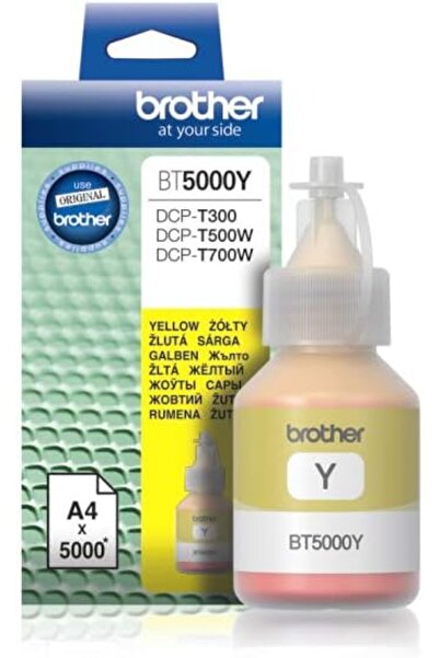Brother Ink Bottle for Inkjet Printers, Yellow, BT5000Y