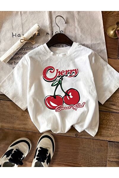 LELVANİ Tricou cu imprimeu cu model de cireșe