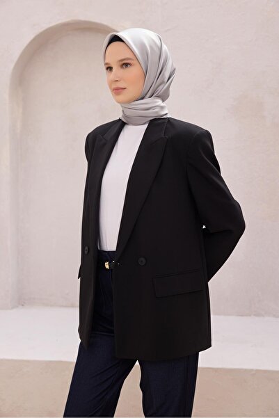 Belli Eșarfă de mătase cu model degrade 4224D (Twill) Argintiu - 58