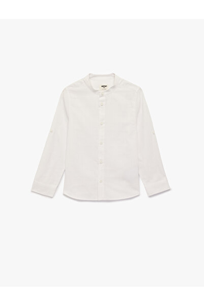 Koton Long Sleeve Judge Collar Cotton Shirt
