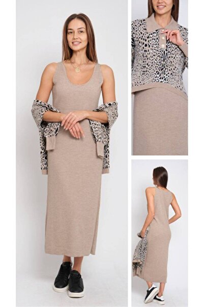 Cannes طقم مكون من قطعتين باللون البيج مع تنورة