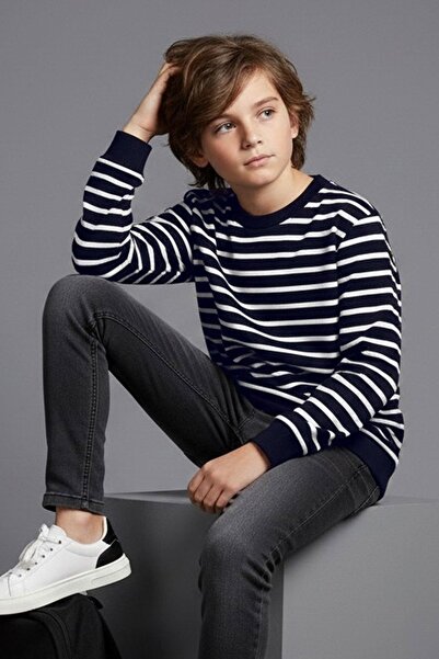 Breeze Tricou cu mânecă lungă pentru băiat cu detaliu de armă, 4-8 ani, bleumarin