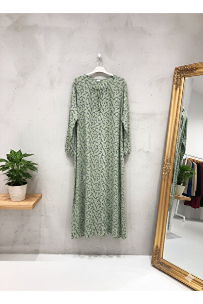 fariza tekstil U-Neck Wide-Cut Viscose Hijab Dress