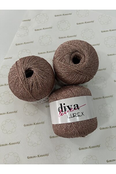 goblenkanaviçe Diva Lurex Glitter Yarn Set of 3 No:29 Honey Foam