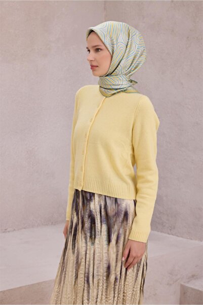 Belli Eșarfă de mătase cu model geometric 4209D (TWILL) VERDE - 01