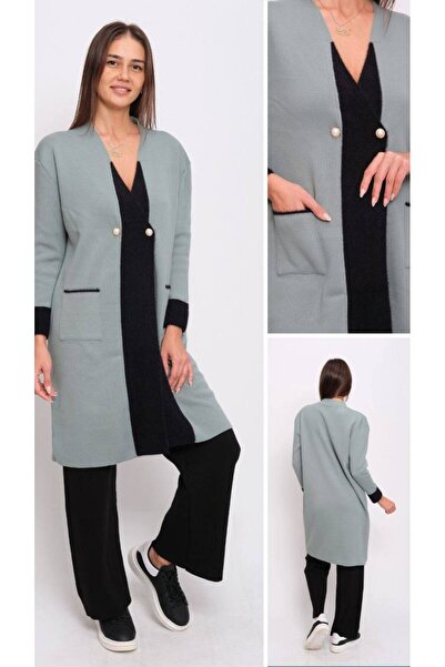 Cannes Mint Green Color 2 Piece Set with Pants and Cardigan