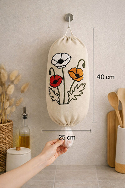 Hig Store Punch Embroidered Bag Holder - Bag Organizer - Bag Organizer Linen ...