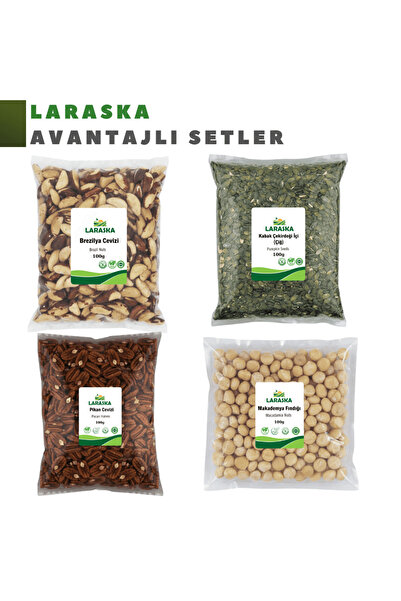 Laraska Lüks Kuruyemiş Seti Yılbaşı Özel - Makademya 100g Pikan 100g Kabak Çe...
